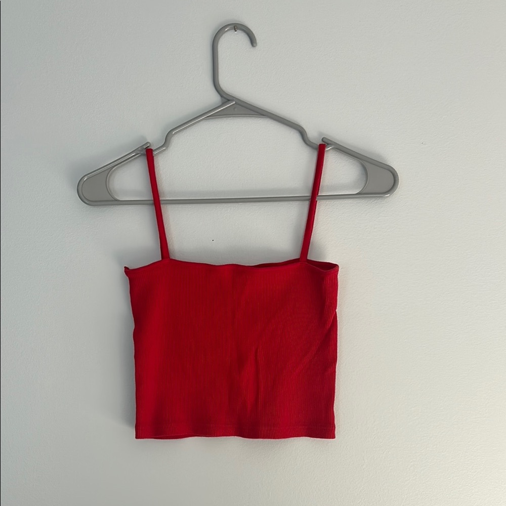 Brandy Melville Red Fitted Crop Camisole